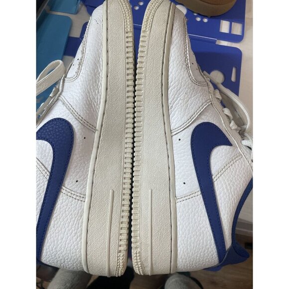 Nike Air Force 1 Low White Blue Swoosh Casual Sneakers Size 6Y (W 7.5) - Picture 9 of 11